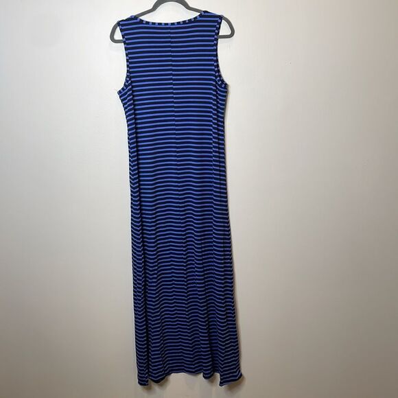 Chico's Zenergy Blue Stripe Maxi Dress Size Large - Picture 4 of 5